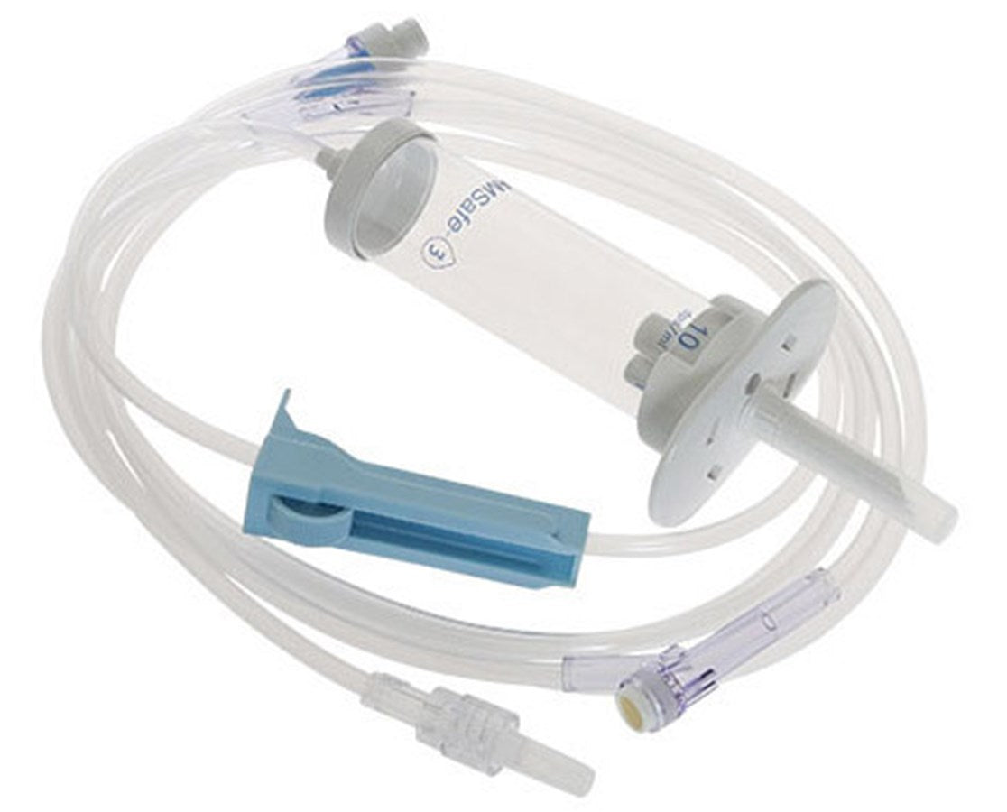 IV Extension Set with Flow Regulator 20 Male and Female Luer Lock Adapter  (Pack of 3 Units) by Progenerica 