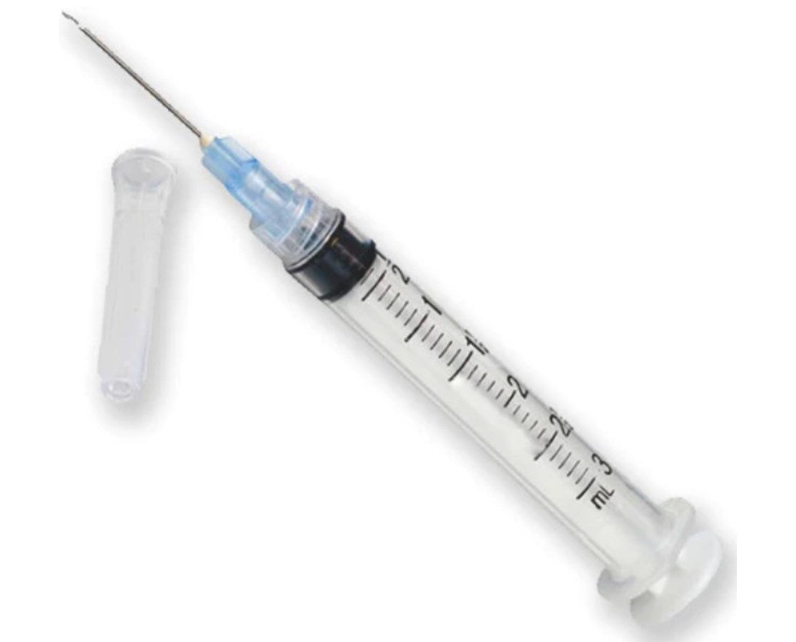 BD Luer-Lok Syringe, PresicionGlide Needle, 3mL 25g x 1, 100/BX, 309581