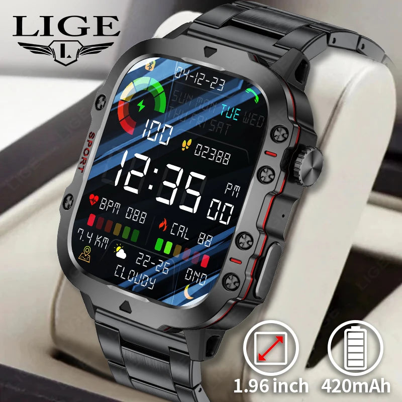LIGE - Men's Rugged New Smartwatch
