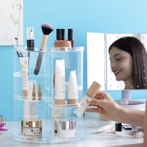 Organizador Maquillaje cosmeticos giratorio 360º,de acrilico,8