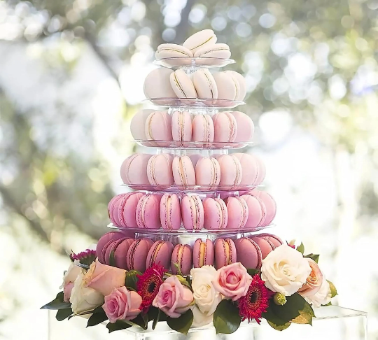 6-Tier Acrylic Macaron Stand – Round Dessert Display Tower for Weddings, Showers & Events
