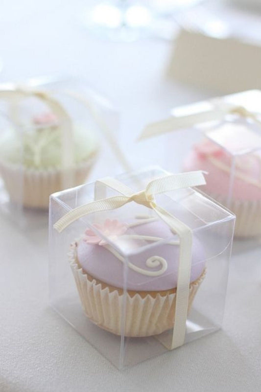 Clear Cake Pop Favor Boxes with Ribbon - Perfect for Weddings and Parties -  Ideal for Cake Pops, Macarons, and More!