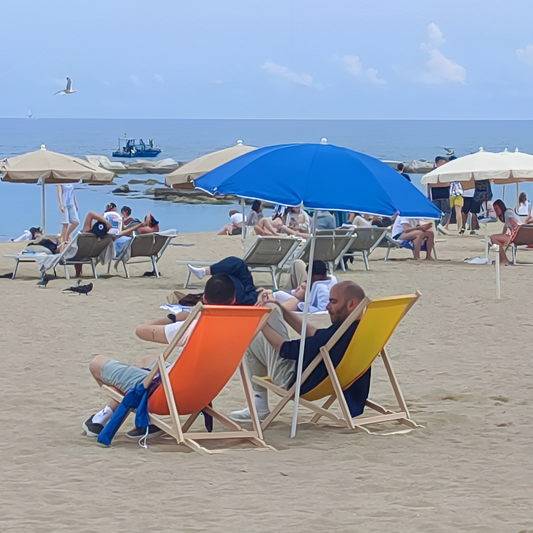 Sombrilla playa UPF50+ 160cm Sun&Surf azul