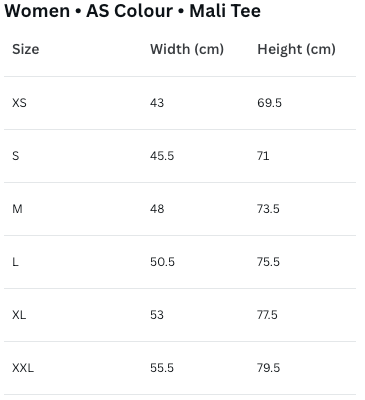 Womens Size Chart