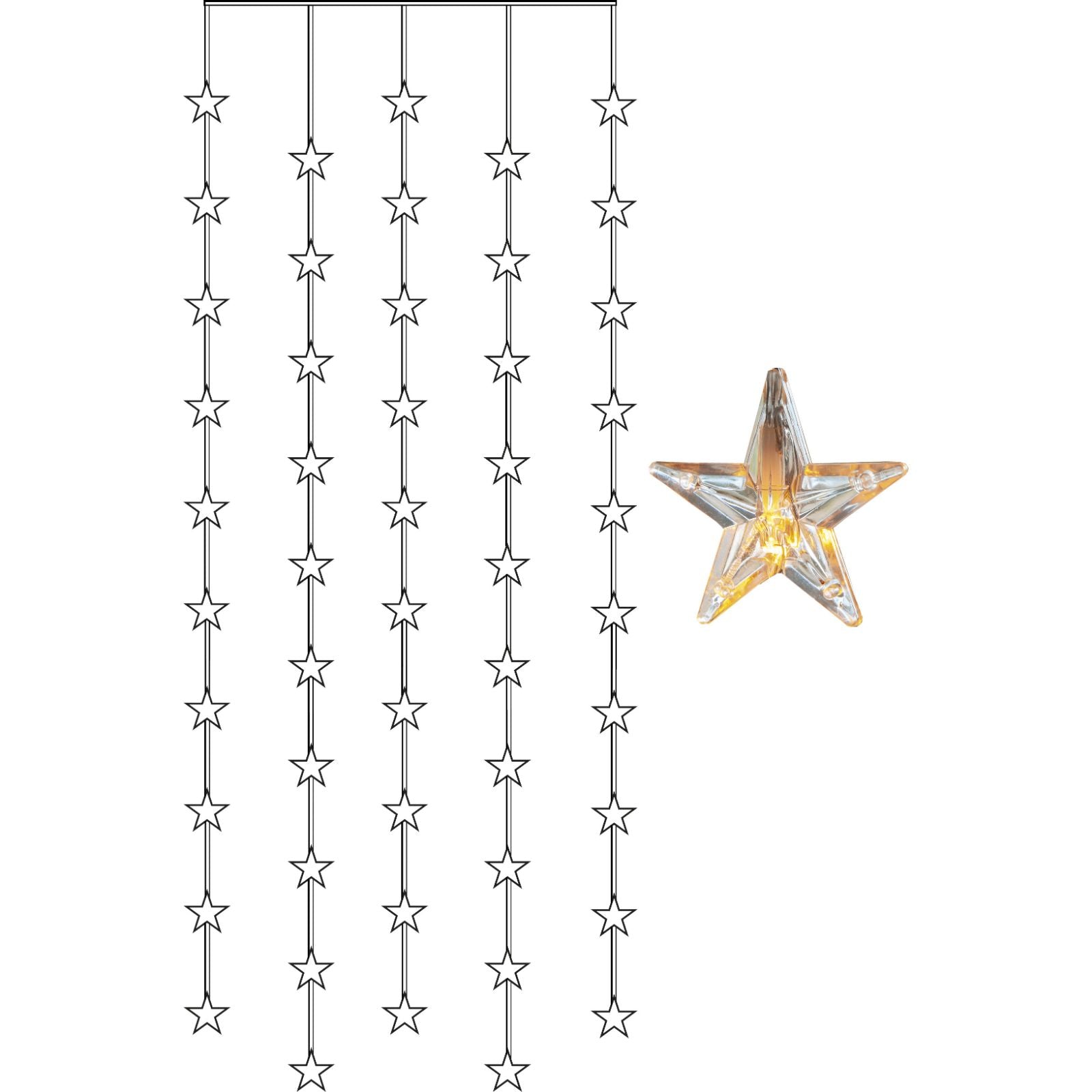 Star Trading - Ljusgardin Star Curtain - LED - 50st ljusskällor - 90cm