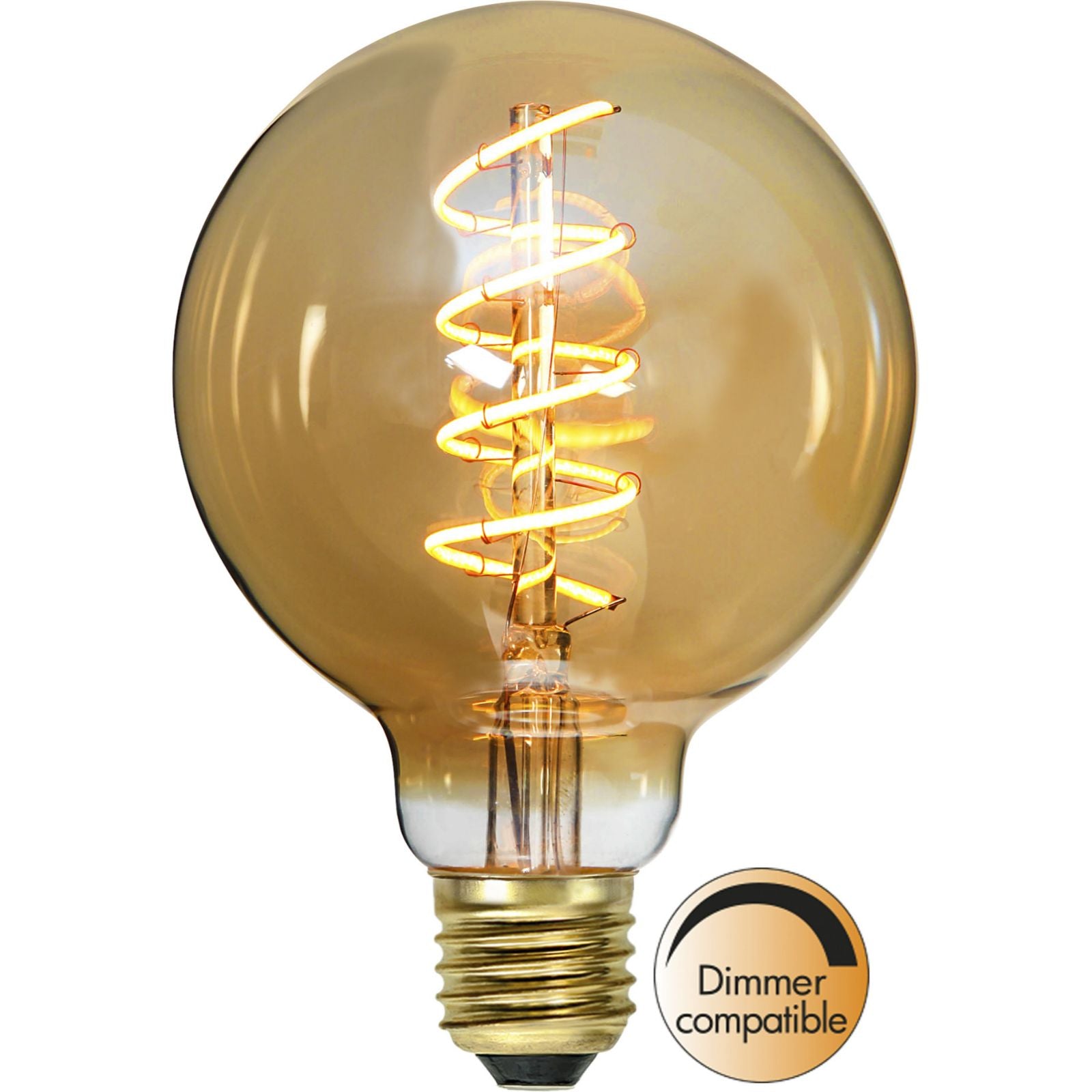 Star Trading - LED-lampa E27 G95 Decoled Spiral Amber - 3.2w - 2000K - Dimbar