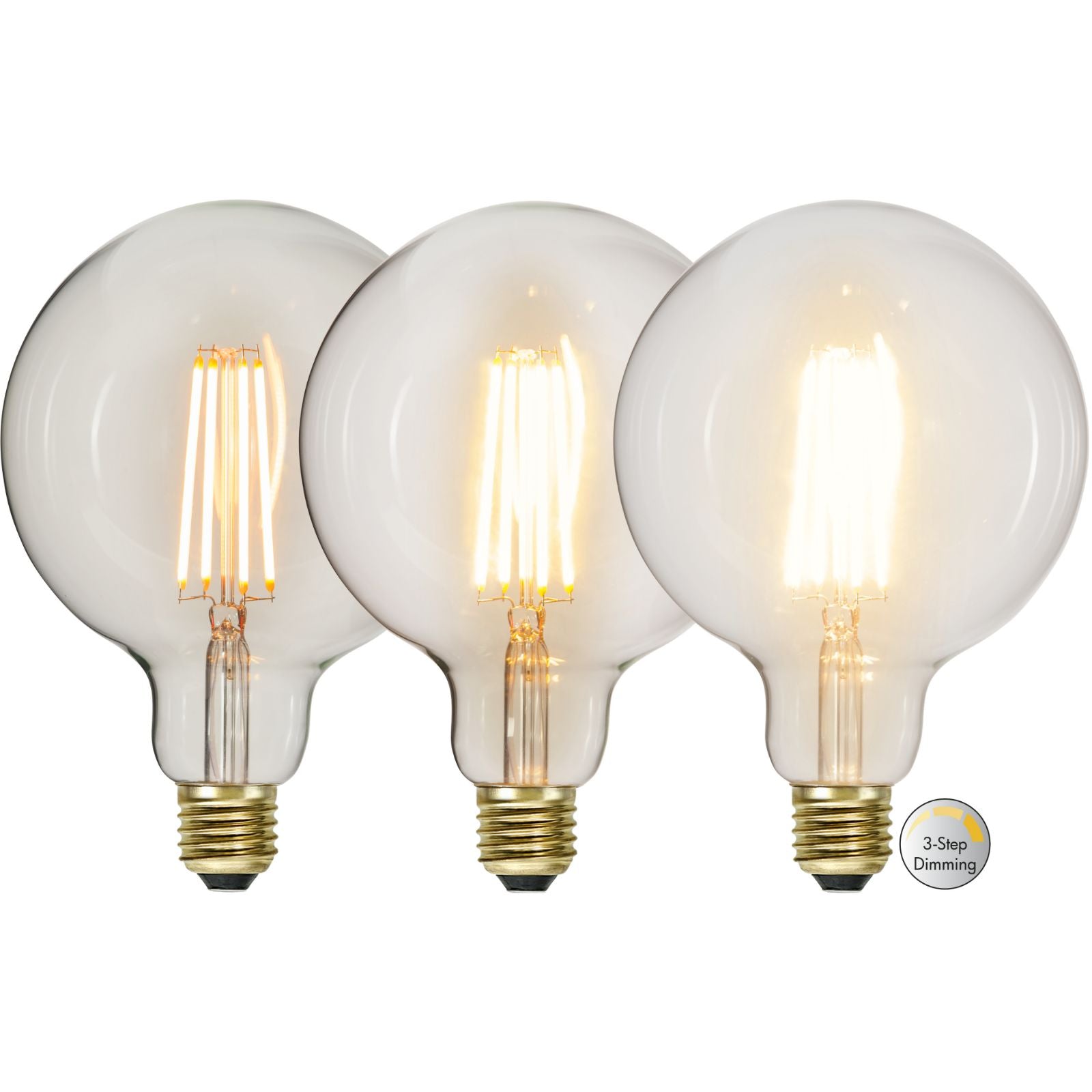 Star Trading - LED-lampa E27 G125 Soft Glow 3-step - 6.5w - 2100K - 3-Step-Dim