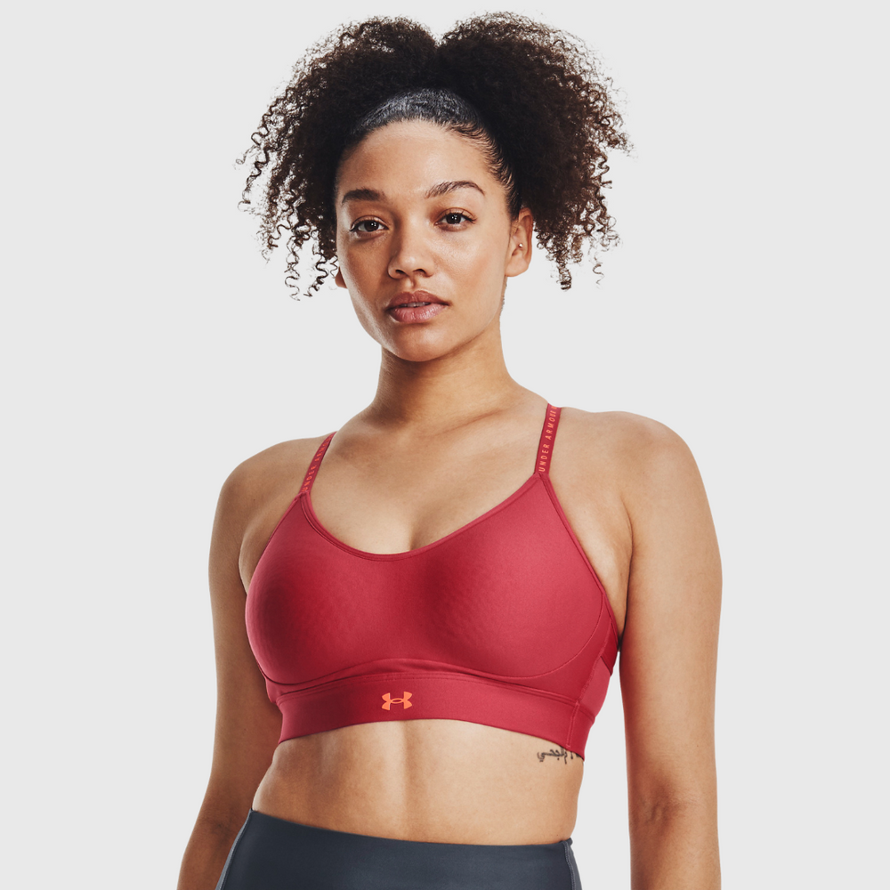 Under Armour Infinity High Sports Bra for Ladies - League Red Light  Heather/Black - XXL