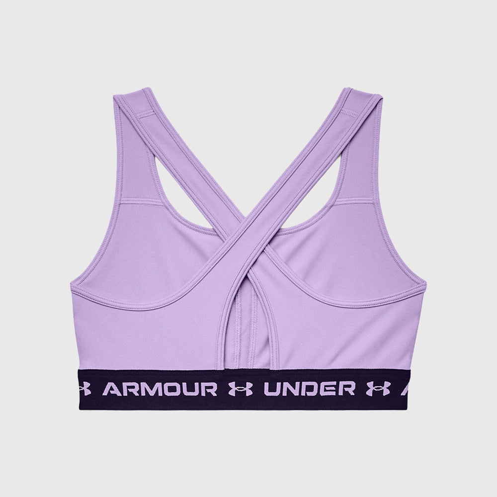 Armour Crossback Heather Mid Impact Sports Bra Breathtaking Blue Hthr XS by Under  Armour