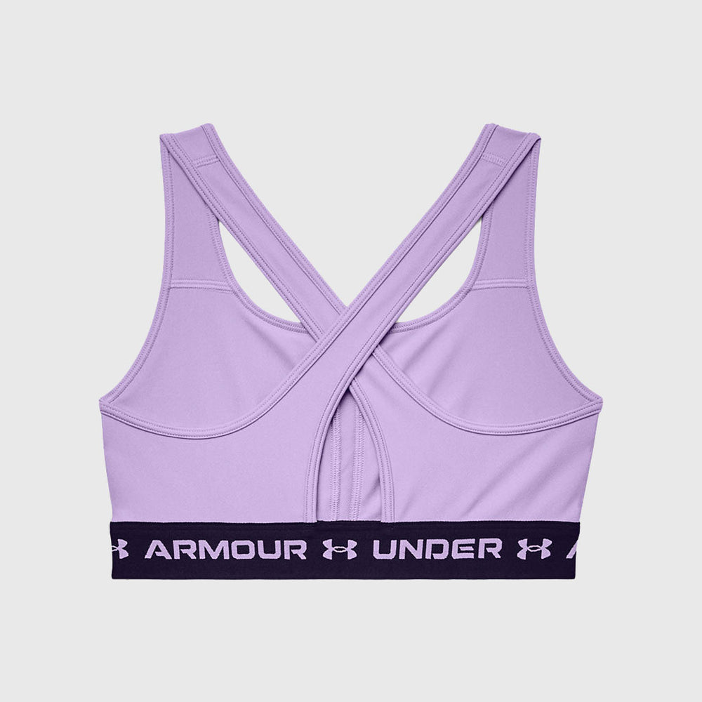 Under Armour Womens Crossback Mid Printed Bra Dark Cyan 463/Breeze X-Small  