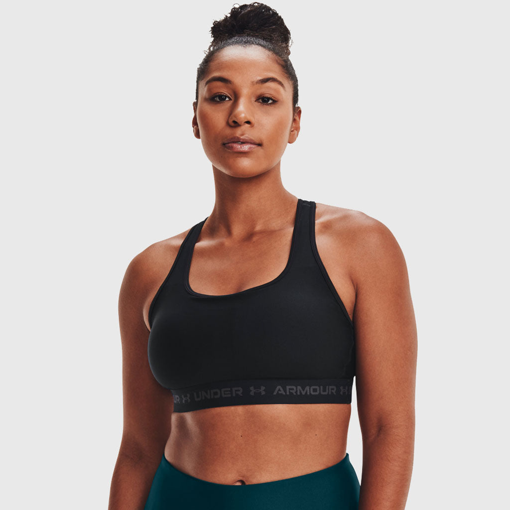 Armour Crossback Heather Mid Impact Sports Bra Breathtaking Blue Hthr XS by Under  Armour