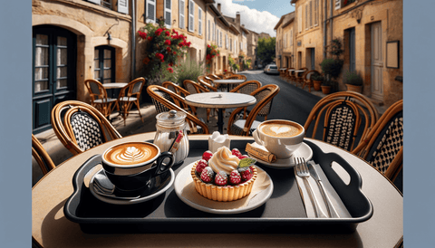 Pause café sur une terrasse dans un village pittoresque du sud de la France