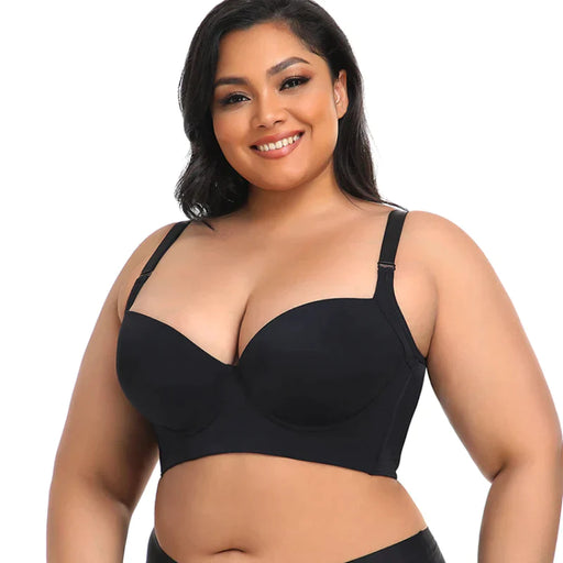 Full Support Non-Slip Convertible Bandeau Bra, Detachable Strap Bandeau Bra,  Push Up Seamless Bralette (with Nipple Patch) (Color : Black, Size :  40/90G) : : Clothing, Shoes & Accessories