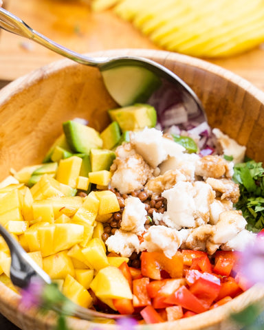 Linsensalat mit Mango