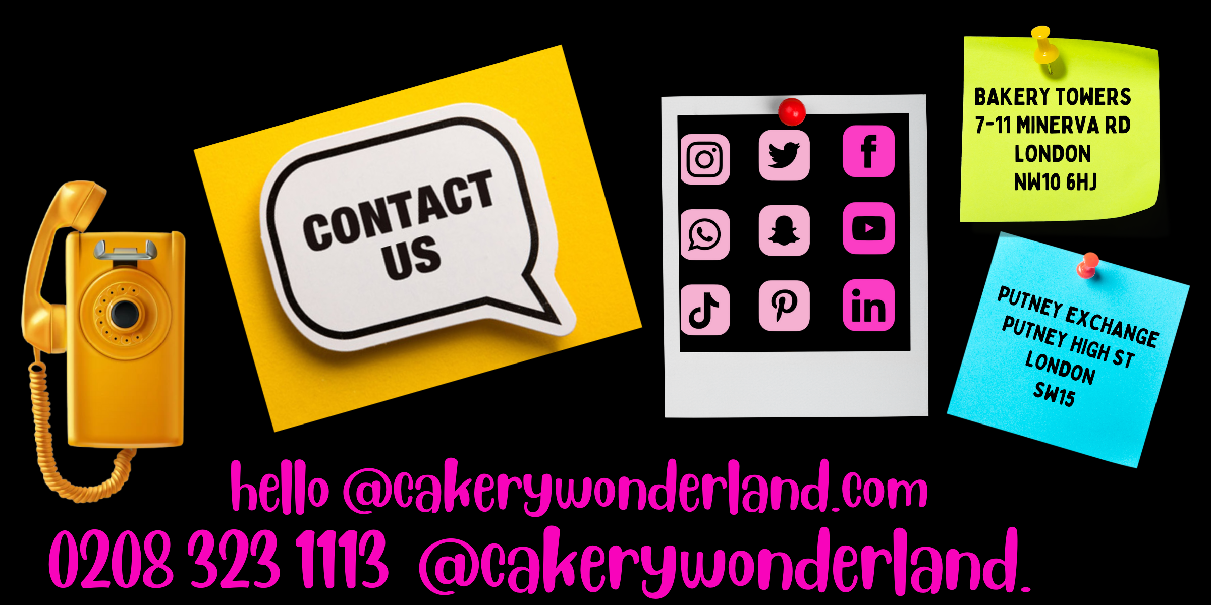 contact us on email phone, chat social or visit us in nw10 or sw15
