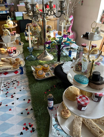 alice in won derland afternoon tea event delivered to your home