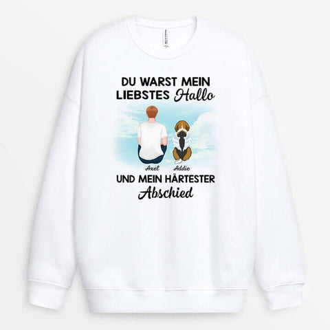 Elegante Kleine Geschenke Für Hundeliebhaber Personalisierter Du Warst Mein Liebstes Hallo Hund Pullover[product]