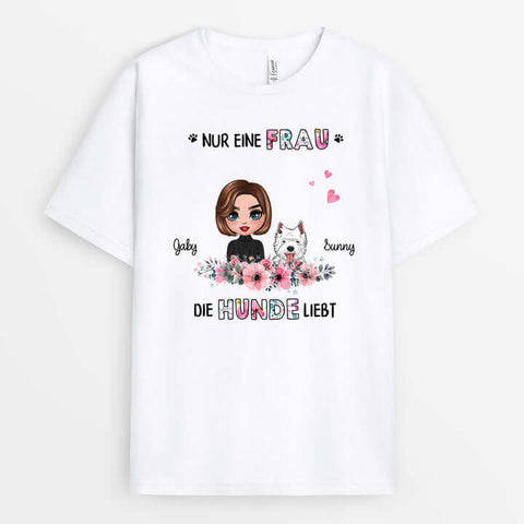 Jugendliches T-Shirt Selbst Gestalten Online Personalisiertes Nur Eine Frau Die Hund Liebt T-Shirt