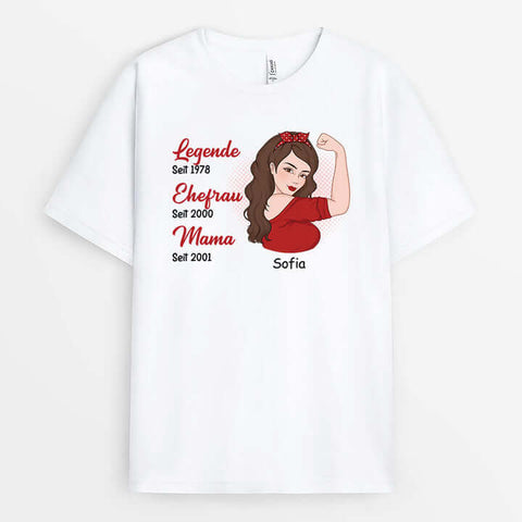 Verspieltes T-Shirt Selbst Gestalten Online Personalisiertes Die Legende Ehefrau Mama T-shirt[product]