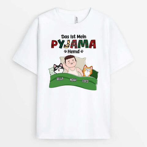 Exklusive Geschenkidee Jungs 7 JahrePersonalisiertes Das Ist Mein Pyjama Hemd Mit Katze T-shirt[product]