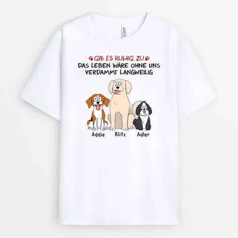 Sommerliches T-Shirt Selbst Gestalten Online Personalisiertes Leben Mit Hunden T-shirt