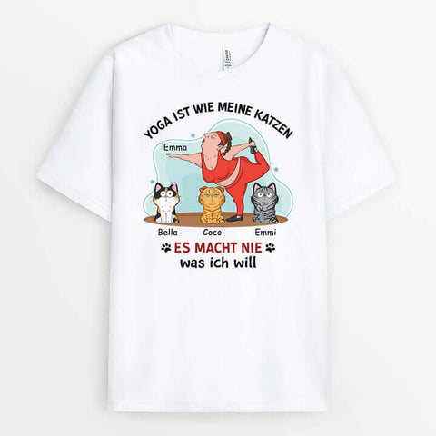 Überraschend Wann Ist Muttertag 2024 Personalisiertes Yoga Ist Wie Meine Katzen T-shirt[product]