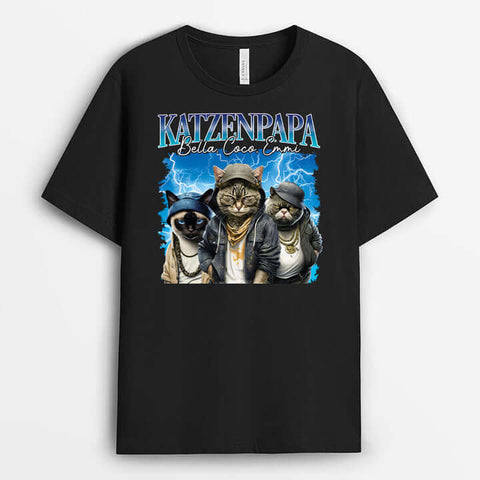 Überraschende Geschenkidee Jungs 7 JahrePersonalisiertes Katzenpapa Katzenmama Hip Hop Style T-Shirt[product]