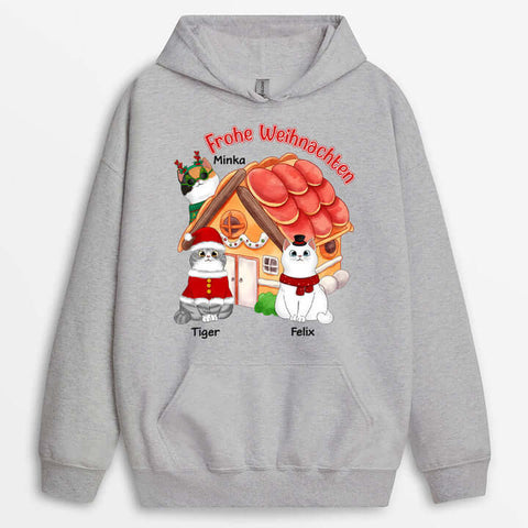 Stilvolle Geschenkidee Jungs 7 JahrePersonalisierter Frohe Weihnachten Süße Katzen Hoodie[product]