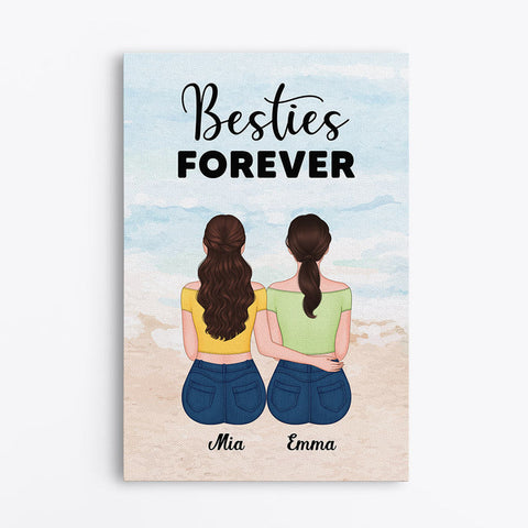 Personalisierte Besties Forever Leinwand spontanes geburtstagsgeschenk[product]