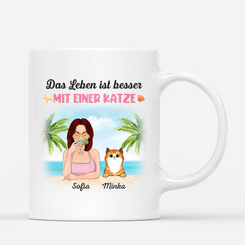 Personalisierte Das Leben Ist Besser Mit Einer Katze Tasse Lustige Geschenke Katzenliebhaber[product]