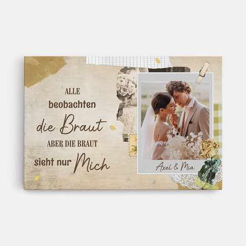 Personalisierte Die Braut Sieht Nur Mich Leinwand Katze Hochzeitsgeschenk[product]