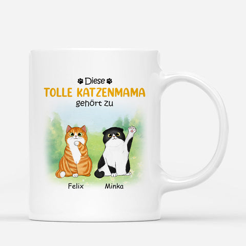 Personalisierte Diese Katzenmama Gehört Zu Tasse Geschenk zum 70 Geburtstag Oma[product]
