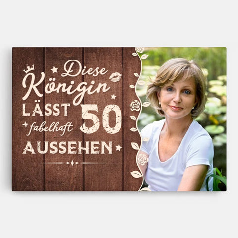 Personalisierte Diese Königin Lässt 50 Fabelhaft Aussehen Leinwand 50. Geburtstag Freundin Geschenk