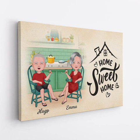 Personalisierte Home Sweet Home Für Paare Leinwand Geschenk für Freundin zum 50 geburtstag