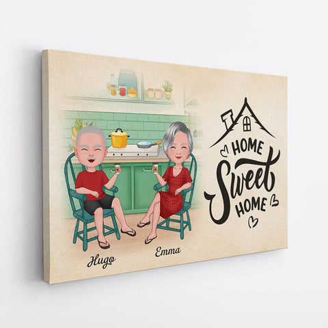 Personalisierte Home Sweet Home Für Paare Leinwand Geschenk zum 70 Geburtstag Oma[product]