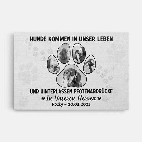 Personalisierte Hunde/Katzen Kommen In Unser Leben Und Hinterlassen Pfotenabdrücke In Unseren Herzen Leinwande persönliches 50 Geburtstag Geschenk Freundin