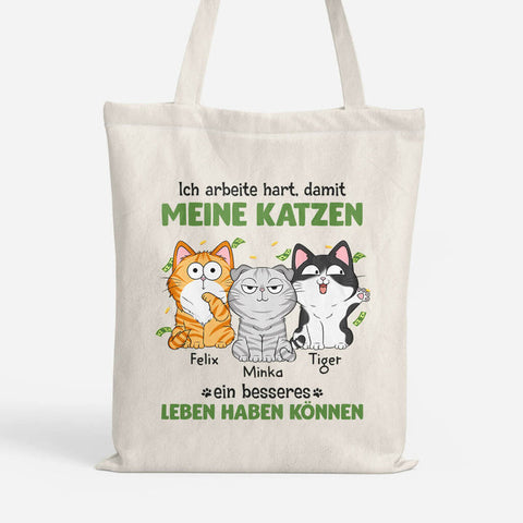 Personalisierte Ich Arbeite Hart Katze Tragetasche Geschenk zum 70 Geburtstag Oma[product]