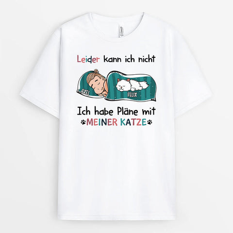 Personalisierte Ich Habe Pläne Mit Meiner Süßen Katze T-shirt Geburtstagsgeschenk für Katzenliebhaber[product]