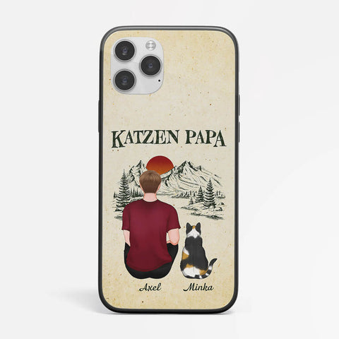 Personalisierte Katzenpapa Katzenmama Handyhülle Lustige Katze Geschenke