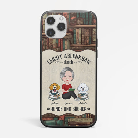 Personalisierte Lässt Sich Leicht Von Hunden Und Büchern Ablenken Iphone Handyhülle Hunde Oma Geschenk[product]