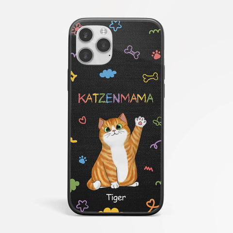 Personalisierte Lustig Katzenmama Katzenpapa Handyhülle Geburtstagsgeschenk für Katzenliebhaber[product]