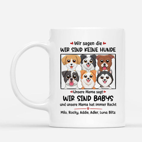 personalisierte tasse mit 6 hunden in weiss[product]