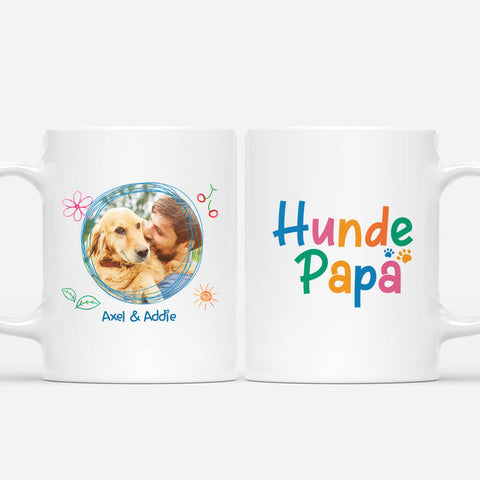 personalisierte tasse mit bild von mann und hund in weiss[product]