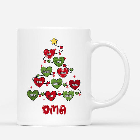 Personalisierte Weihnachtsbaum Mit Herzen Tasse schöne geschenke für die oma