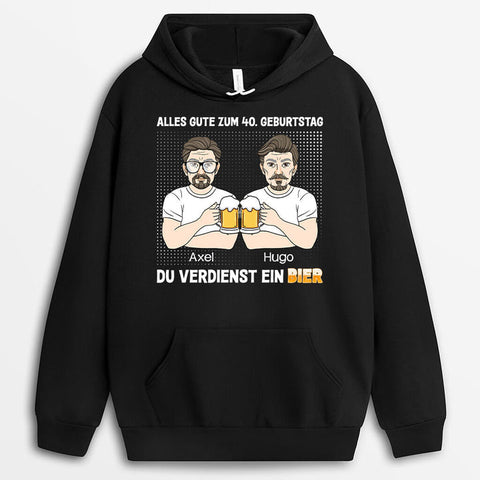 Personalisierter Du Verdienst Ein Leckeres Bier 40 Geburtstag Hoodie Geschenk zum 40 Geburtstag Mann[product]