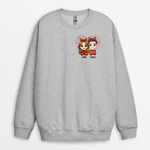 Personalisierter Paar Mit Herz Weihnachten Pullover Lustige Geschenke für beste Freundin