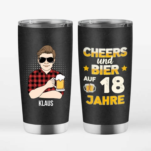 Geschenkideen 18 Geburtstag Jungs personalisierter thermobecher mit junge und brille in schwarz[product]