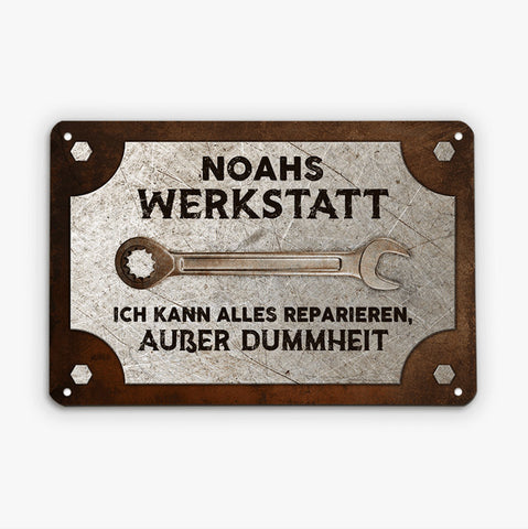 Personalisiertes (Name)s Werkstatt Türschild einschulung geschenk[product]