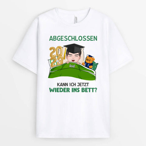 Personalisiertes Abgeschlossen Ins Bett Gehen T-Shirt Abschluss T Shirt