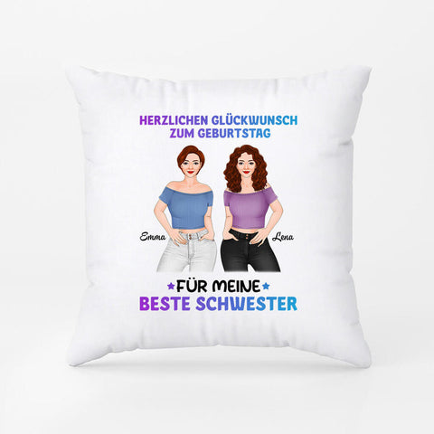 Personalisiertes Alles Gutes Zum Geburtstag Für Meine Beste Schwester Kissen last minute geschenke freundin[product]